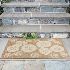 Kirklands Home Outdoor Rugs|Natural Sand Dollar Outdoor Accent Rug