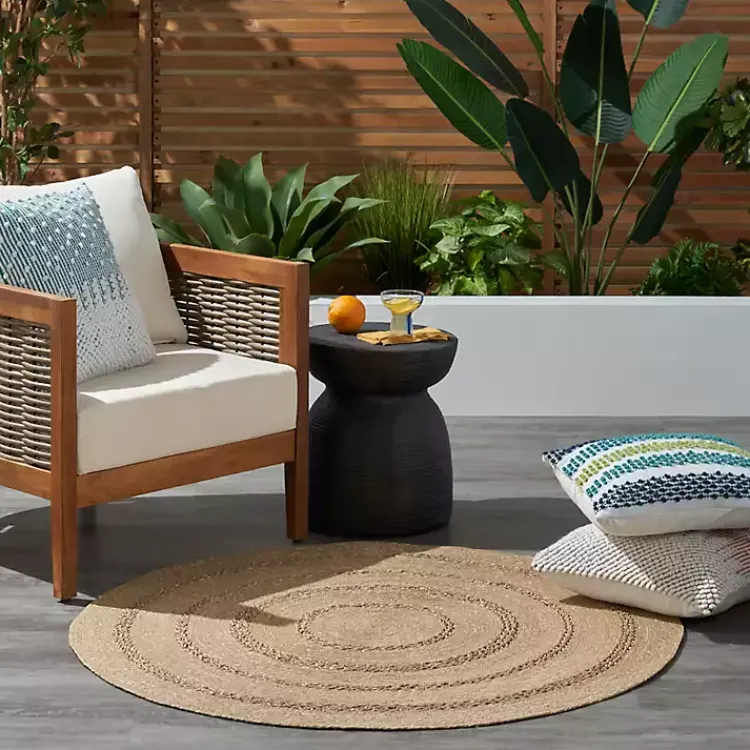 Kirklands Home Area Rugs|Natural Seagrass Indoor/Outdoor Area Rug, 3x3 Tan