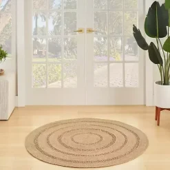 Kirklands Home Area Rugs|Natural Seagrass Indoor/Outdoor Area Rug, 4x4 Tan