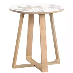 Kirklands Home Accent & End Tables|Natural Seaside Tropical Leaves Accent Table