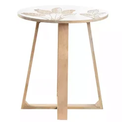 Kirklands Home Accent & End Tables|Natural Seaside Tropical Leaves Accent Table