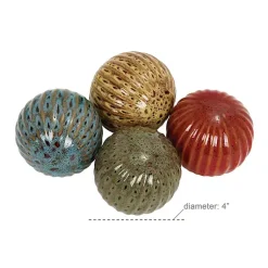Discount Natural Shades Ceramic 4-pc. Orb Filler Set Bowl Filler