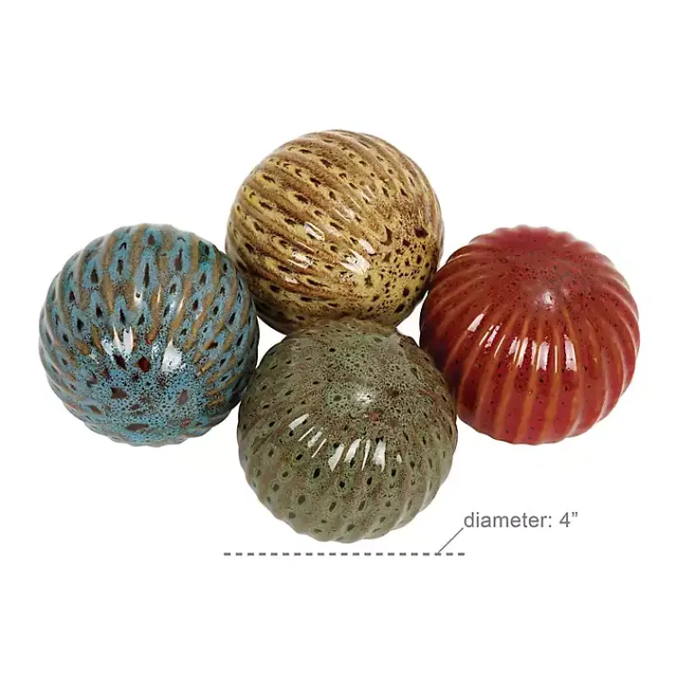 Discount Natural Shades Ceramic 4-pc. Orb Filler Set Bowl Filler