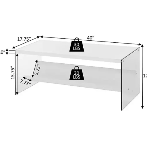 Kirklands Home Coffee Tables|Natural Soho Glass Coffee Table with V Shelf Brown