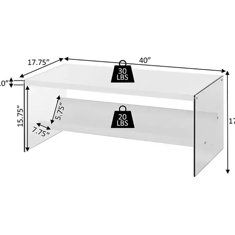 Kirklands Home Coffee Tables|Natural Soho Glass Coffee Table with V Shelf Brown