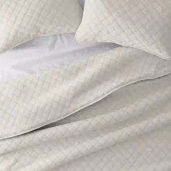 Kirklands Home Quilts|Natural Stitched Diamond 2-pc. Twin Quilt Set Ivory
