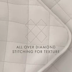 Kirklands Home Quilts|Natural Stitched Diamond 2-pc. Twin Quilt Set Ivory