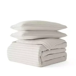 Kirklands Home Quilts|Natural Stitched Stripes 3-pc. Queen Quilt Set