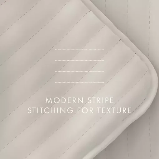 Kirklands Home Quilts|Natural Stitched Stripes 3-pc. Queen Quilt Set