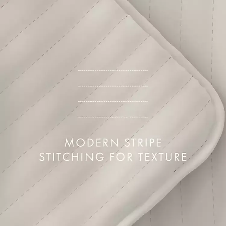 Kirklands Home Quilts|Natural Stitched Stripes 3-pc. King Quilt Set