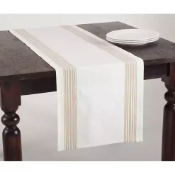 Kirklands Home Table Linens|Natural Striped Border Table Runner