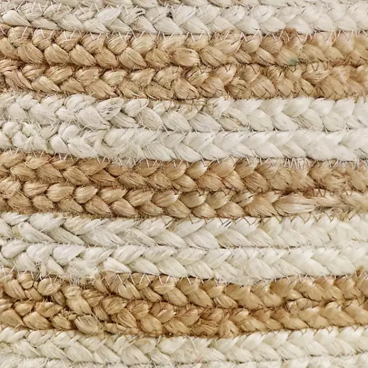Sale Natural Striped Jute Basket with Handles, 19 in. Baskets & Boxes