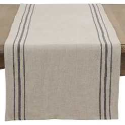 Kirklands Home Table Linens|Natural Striped Linen Table Runner