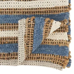 Kirklands Home Table Linens|Natural Tan and Blue Striped Table Runner