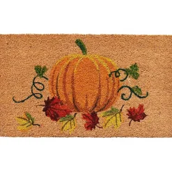 Sale Natural Tan Coir Harvest Pumpkin Doormat Fall