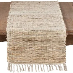 Kirklands Home Outdoor Dining|Natural Tasseled Chindi Outdoor Table Runner Tan