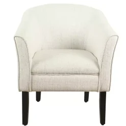 Kirklands Home Accent Chairs|Natural Textured Barrel Accent Chair Ivory