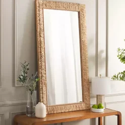 Kirklands Home Decorative Mirrors|Natural Textured Zoelle Wall Mirror Tan