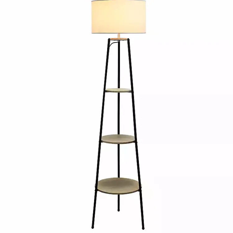 Kirklands Home Floor Lamps|Natural 3-Tier Tripod Floor Lamp