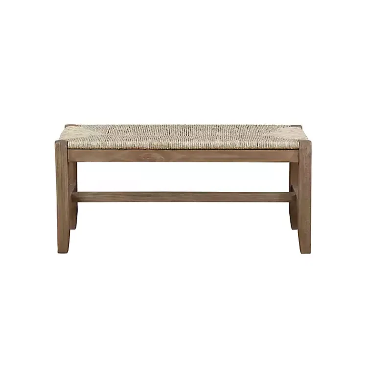 Kirklands Home Benches & Ottomans|Natural Twisted Seagrass and Wood Bench Tan