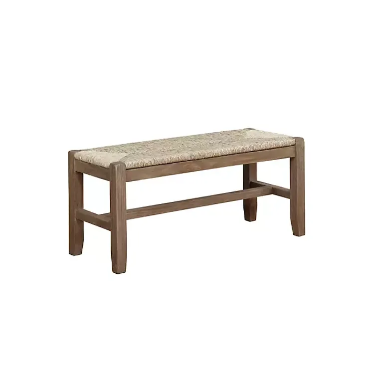 Kirklands Home Benches & Ottomans|Natural Twisted Seagrass and Wood Bench Tan
