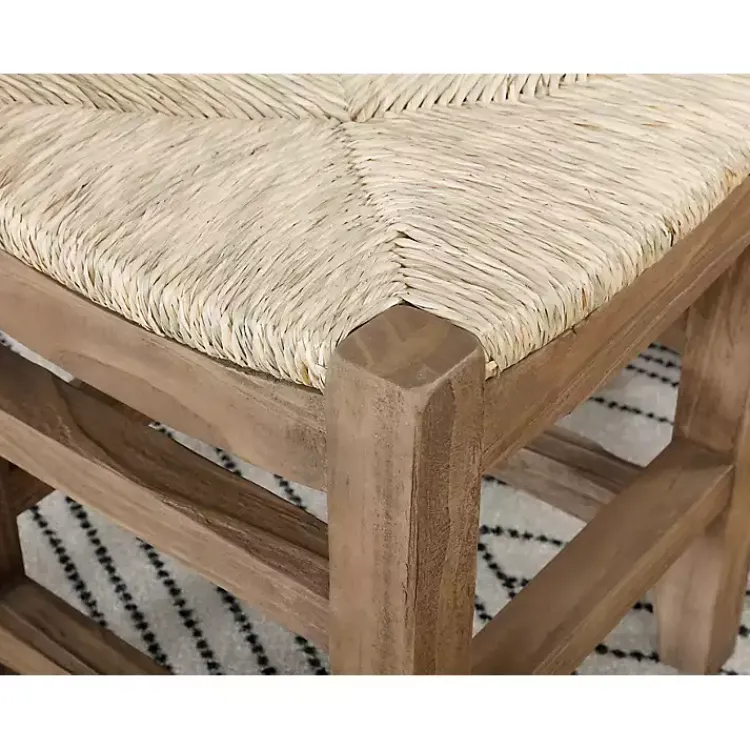Kirklands Home Benches & Ottomans|Natural Twisted Seagrass and Wood Bench Tan