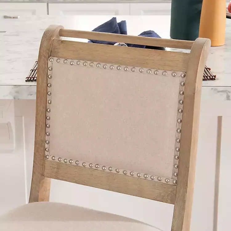 Kirklands Home Bar Stools & Counter Height Stools|Natural Upholstered Wood Frame Counter Stool Tan