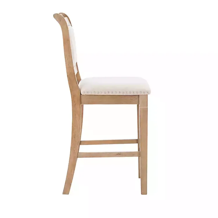 Kirklands Home Bar Stools & Counter Height Stools|Natural Upholstered Wood Frame Counter Stool Tan