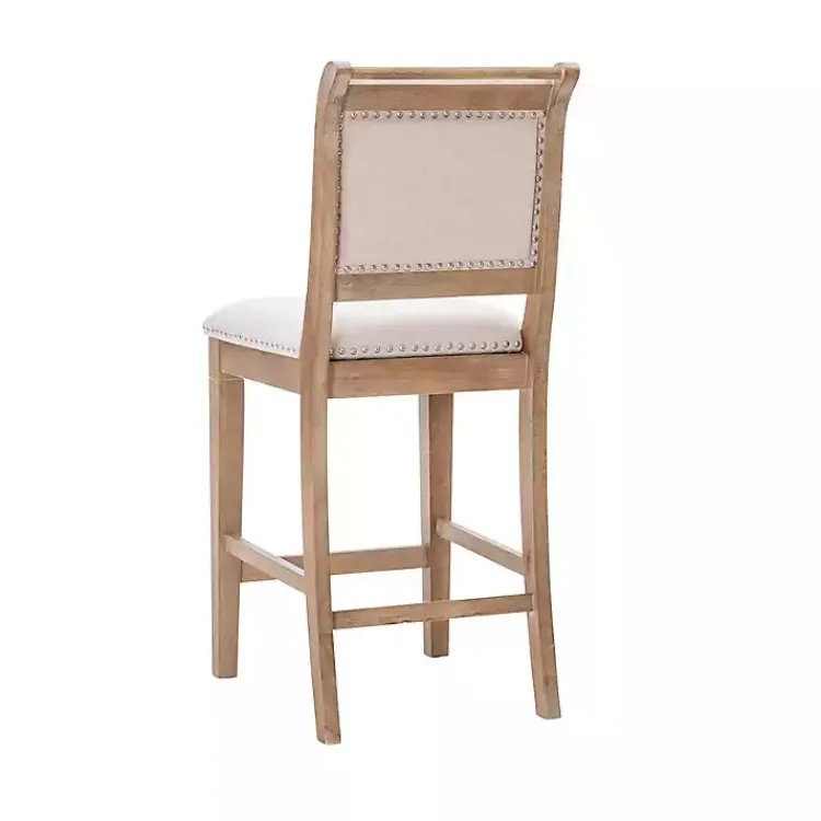 Kirklands Home Bar Stools & Counter Height Stools|Natural Upholstered Wood Frame Counter Stool Tan