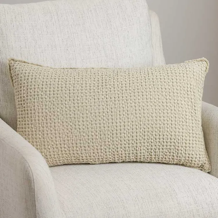Best Natural Waffle Texture Lumbar Pillow Pillows