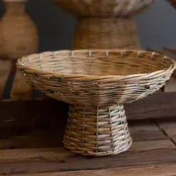Hot Natural Wicker Compote Bowls, Set of 3 Decorative Bowls & Jars