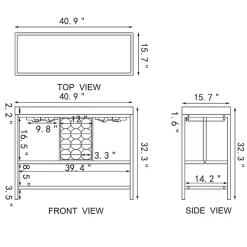 Kirklands Home Console Tables|Natural Wood & Black Metal Wine Rack Console Table