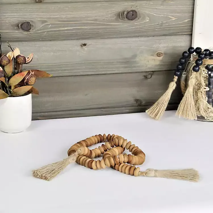 Online Natural Wood Abacus Beads Garland Decorative Accents