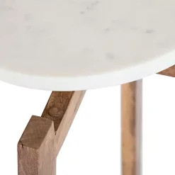 Kirklands Home Accent & End Tables|Natural Wood and Marble Moxley Accent Table