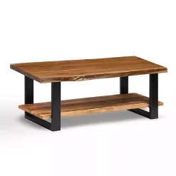 Kirklands Home Coffee Tables|Natural Wood and Metal Coffee Table