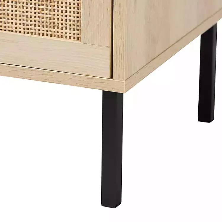 Kirklands Home Nightstands|Natural Wood and Metal Storage Shelf Nightsd Tan