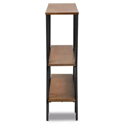 Kirklands Home Console Tables|Natural Wood and Metal 3-Tier Console Table