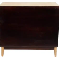 Kirklands Home Dressers & Chests|Natural Wood and Rat 3-Drawer Chest Tan