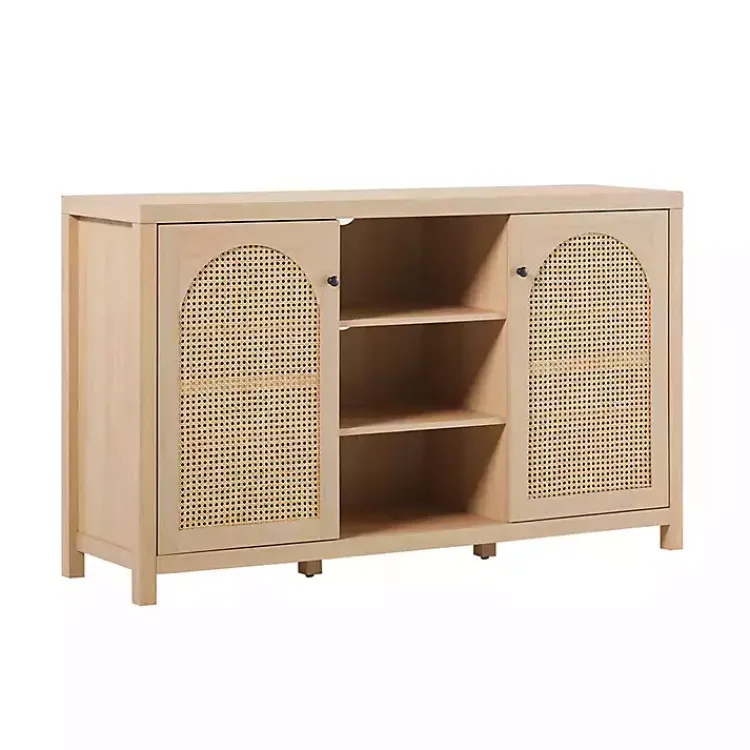 Kirklands Home Cabinets & Sideboards|Natural Wood and Rat 2-Door Sideboard Tan