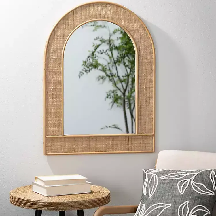 Kirklands Home Accent & End Tables|Natural Wood and Seagrass Accent Tables, Set of 2 Tan