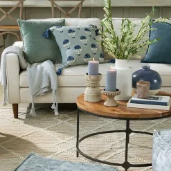 Outlet Natural Wood Beaded Pillar Candle Holder, 4 in. Candle Holders