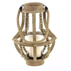 Discount Natural Wood Beaded Teardrop Lantern Lanterns