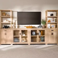 Kirklands Home Cabinets & Sideboards|Natural Wood Bookcase Modular Cabinet Tan