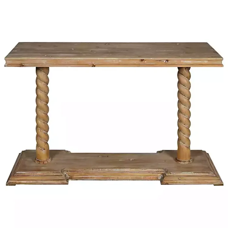Kirklands Home Console Tables|Natural Wood Carley Console Table Tan