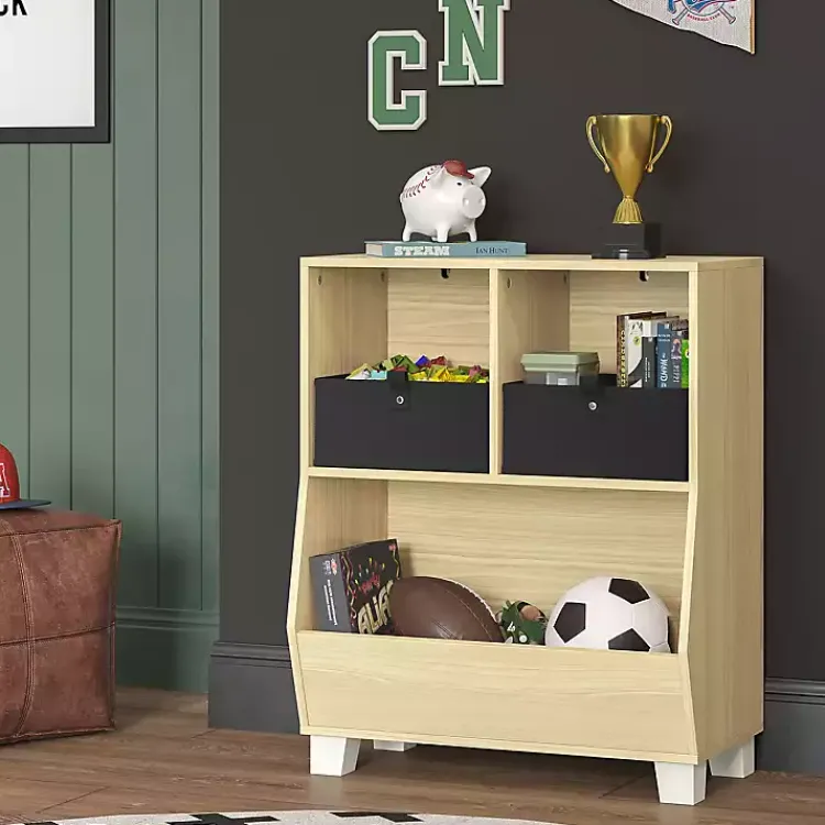 Kirklands Home Bookshelves|Natural Wood Cubby Cabinet Tan