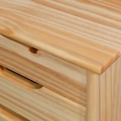 Kirklands Home Office Furniture|Natural Wood 6-Drawer Cary Storage Cart Tan