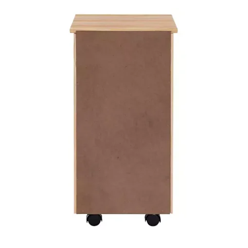 Kirklands Home Office Furniture|Natural Wood 6-Drawer Cary Storage Cart Tan
