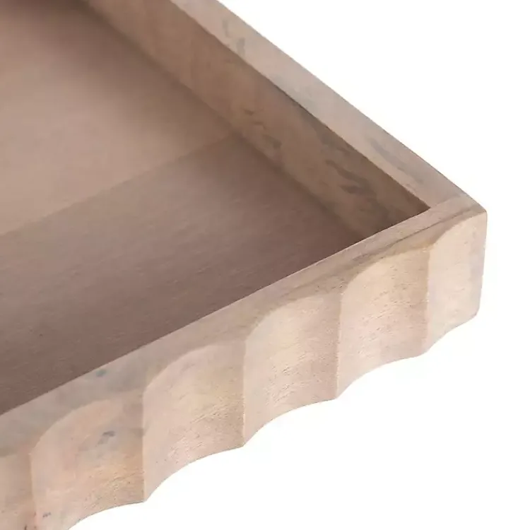 Sale Natural Wood Fluted Lissi Recgular Serving Tray Decorative Trays