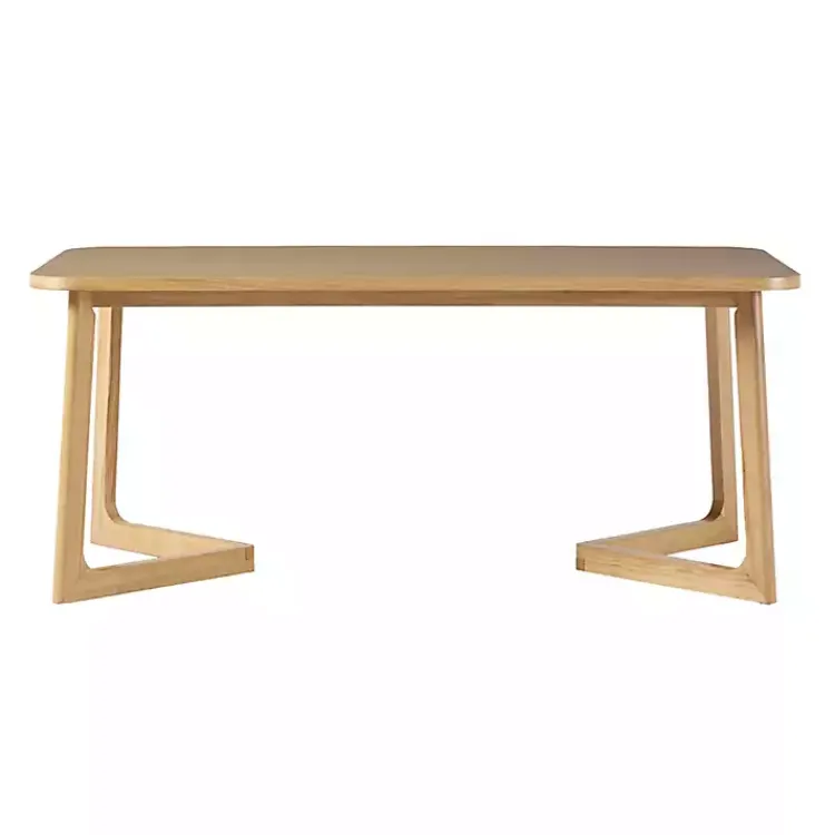 Kirklands Home Dining Tables|Natural Wood Geometric Legs Dining Table Tan