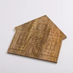Natural Wood Gingerbread House Serving Board Christmas Dining & Entertaining